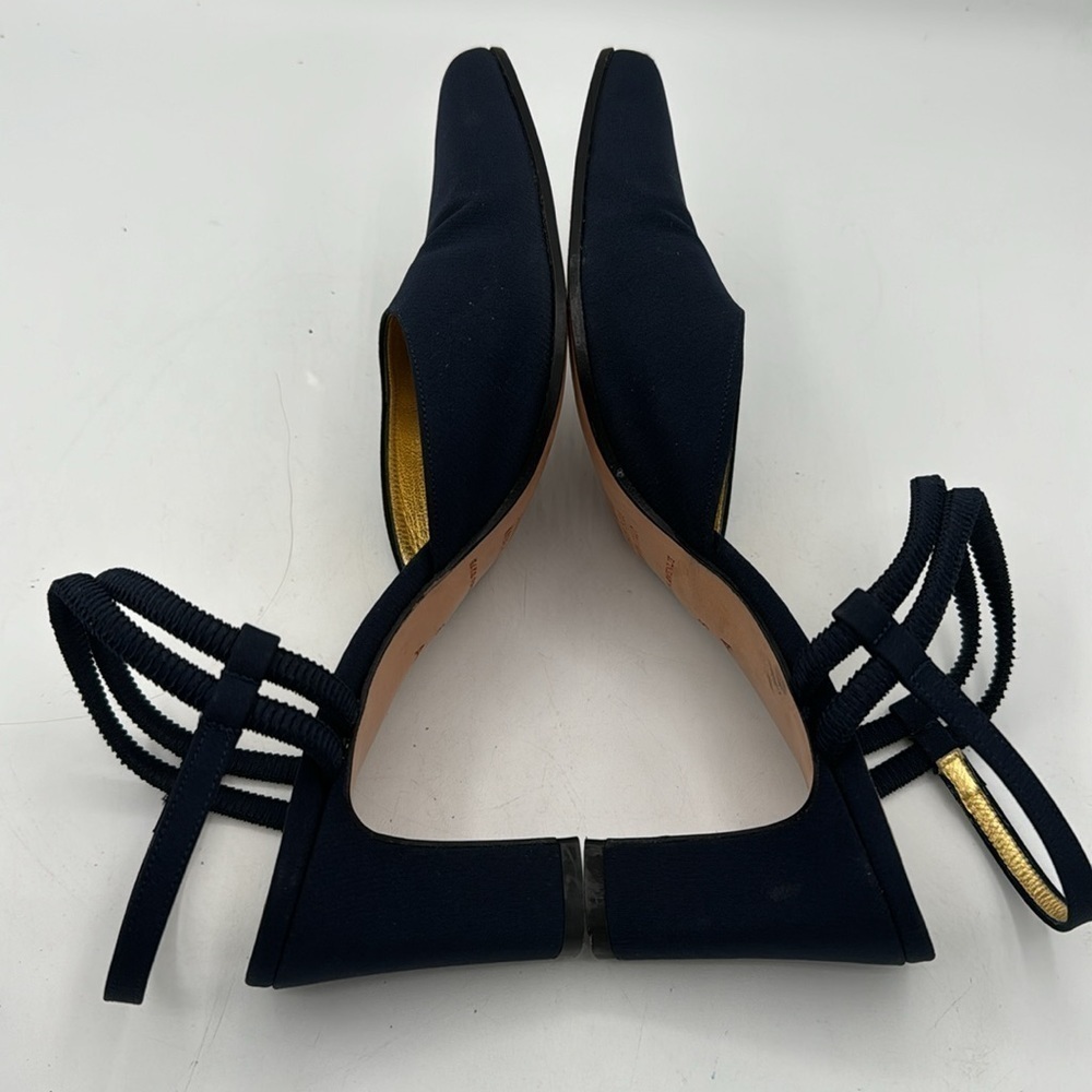 Saks Fifth Avenue dark blue 2.75” heel Sz 8AA (narrow) light wear - Picture 5 of 7